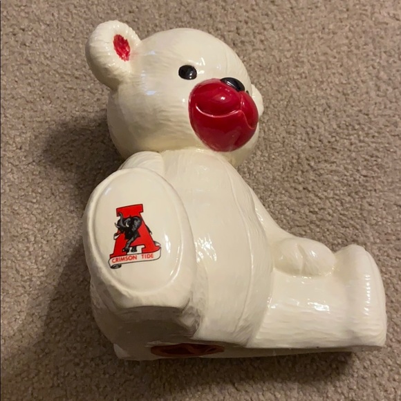 Ceramic Alabama Teddy Bear Bank - Picture 3 of 6